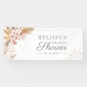 Pampas Grass Boho Terracotta Floral Bridal Shower Banner