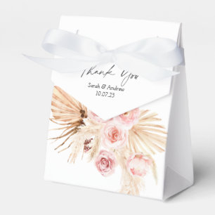 pampas grass boho watercolor floral Bridal Shower Favour Box
