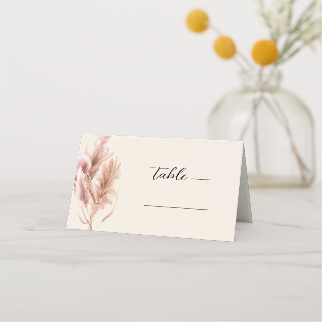 Pampas Grass Boho wedding  Place Card (Front)