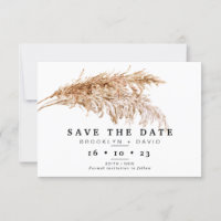 Pampas Grass Boho Wedding Save The Date Card