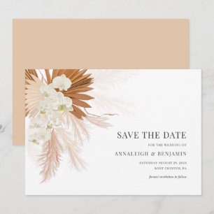 Pampas Grass Botanical Terracotta Wedding Save The Date