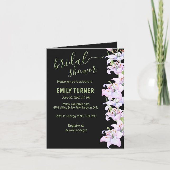 Pampas grass  bridal shower invitation (Front)