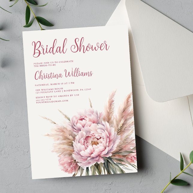 Pampas Grass Bridal Shower Invitation (Creator Uploaded)