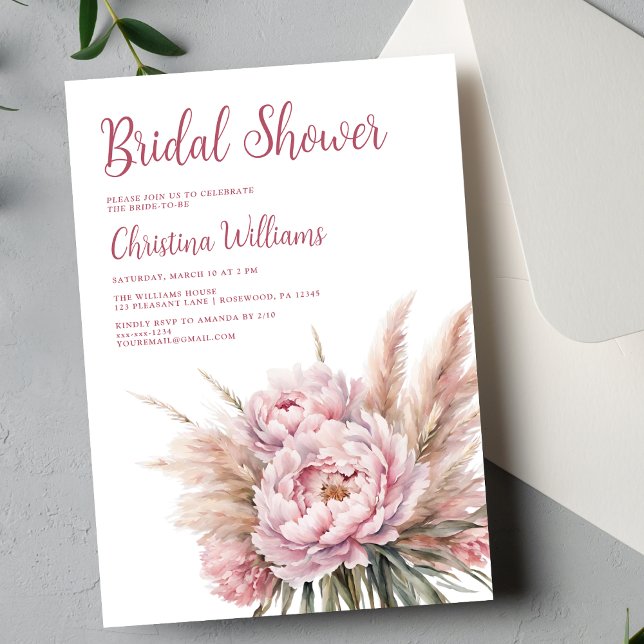 Pampas Grass Bridal Shower Invitation (Creator Uploaded)