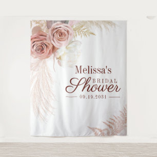 Pampas Grass Bridal Shower Photo Booth Backdrop Tapestry