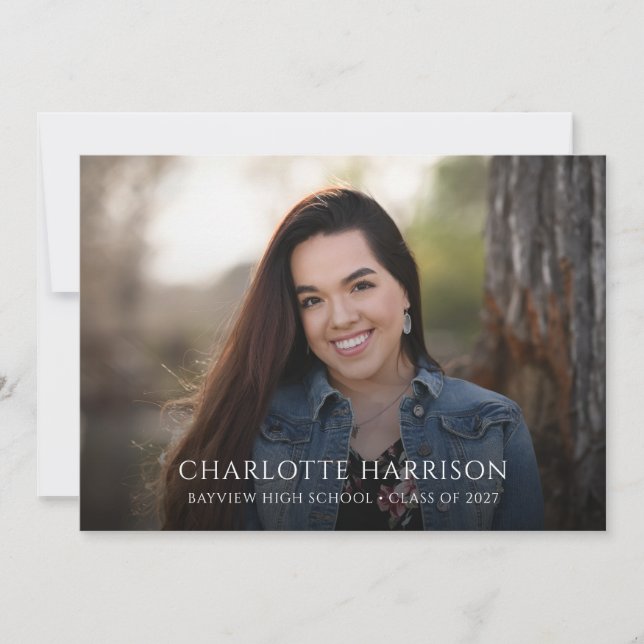 Pampas Grass Chic Boho Photo Graduation Party Invitation (Front)