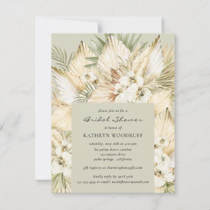 Pampas Grass Desert Floral Bouquet Bridal Shower Invitation