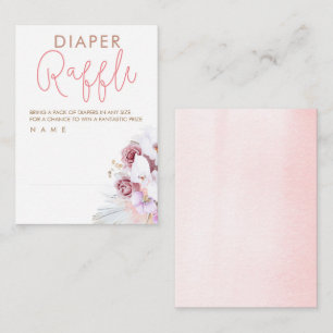 Pampas Grass Diaper Raffle Ticket  Enclosure Card