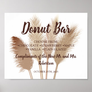 Pampas Grass Doughnut Bar Bridal Shower Wedding Si Poster