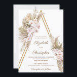 Pampas Grass Dried Palm Dusty Rose Orchid Wedding Invitation<br><div class="desc">Pampas Grass Dried Palm Dusty Rose Orchid Wedding Invitations, Unique design featured modern trendy boho dried pampas grass mixed dried palm leaves and mixed tropical flowers and blush rose orchid and dusty rose and woven into rustic faux gold arch combined modern calligraphy script font – amazing vision for your event...</div>