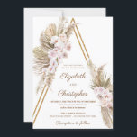 Pampas Grass Dried Palm Dusty Rose Orchid Wedding Invitation<br><div class="desc">Pampas Grass Dried Palm Dusty Rose Orchid Wedding Invitations, Unique design featured modern trendy boho dried pampas grass mixed dried palm leaves and mixed tropical flowers and blush rose orchid and dusty rose and woven into rustic faux gold arch combined modern calligraphy script font – amazing vision for your event...</div>