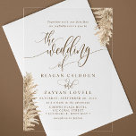 Pampas Grass Earthy Exotic Calligraphy Wedding Acrylic Invitations<br><div class="desc">Set a tone of natural elegance with these Pampas Grass Earthy Exotic Calligraphy Wedding Acrylic Invitations. Designed for couples who adore boho and earthy styles, this invitation features delicate pampas grass accents and a refined calligraphy font on transparent acrylic, creating a sophisticated and unique look. Ideal for outdoor, destination, or...</div>