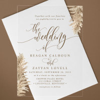 Pampas Grass Earthy Exotic Calligraphy Wedding