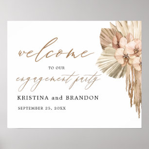 Pampas Grass Engagement Party Welcome Sign