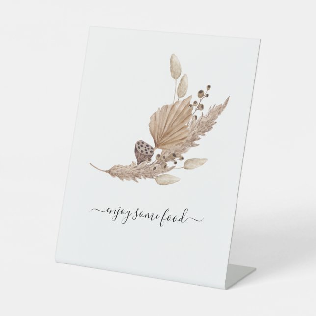 Pampas Grass Enjoy Some Food Baby Shower Sign (Front)