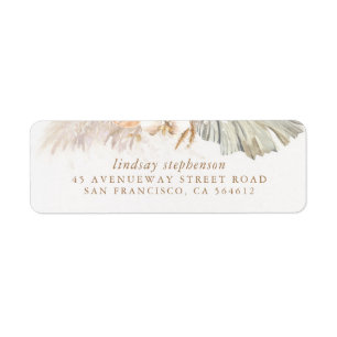 Pampas Grass Exotic Foliage Return Address Label