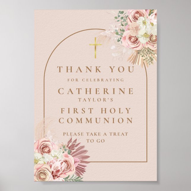 Pampas Grass First Communion Favour Sign (Front)