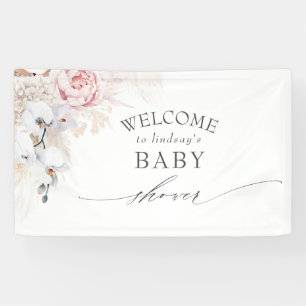 Pampas Grass Floral Baby / Bridal Shower Banner