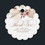 Pampas Grass Floral Boho Exotic Thank You Favour Tags<br><div class="desc">Pampas grass and soft pastel flowers exotic</div>