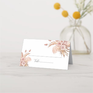 Pampas Grass Floral Terracotta Desert Palm Wedding Place Card