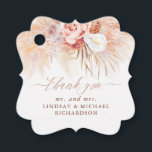 Pampas Grass Floral Terracotta Wedding Thank You Favour Tags<br><div class="desc">Pampas grass and terracotta flowers exotic wedding favour tags</div>
