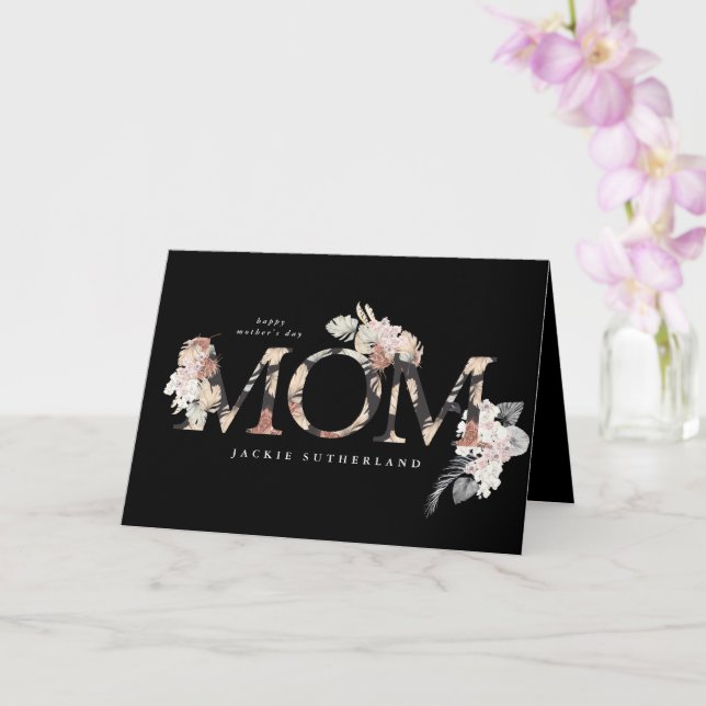 Pampas Grass Floral Tropical Boho Modern Mum Day Card (Orchid)