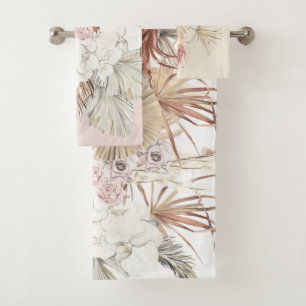Pampas Grass Floral Tropical Jungle Bath Towel Set