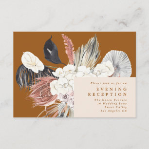 Pampas Grass Floral Tropical Jungle Reception Card