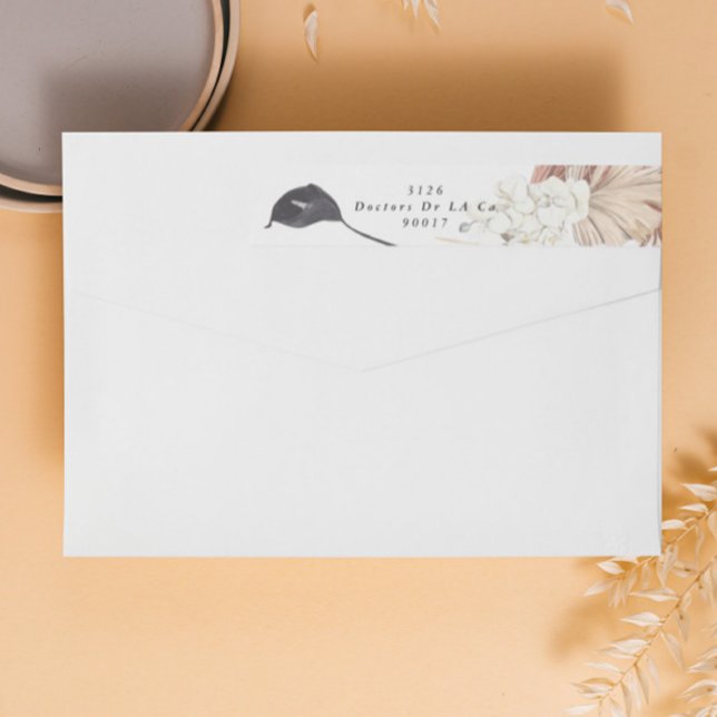 Pampas Grass Floral Tropical Jungle Save The Date Wrap Around Label (Creator Uploaded)