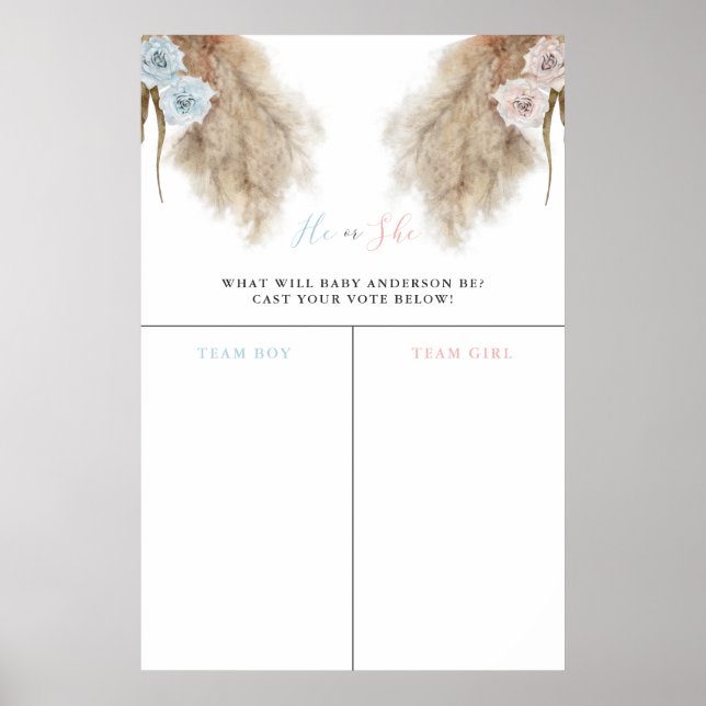 Pampas Grass Gender Reveal Prediction Sign (Front)
