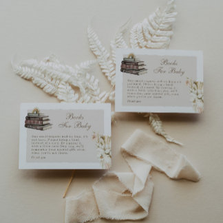 Pampas Grass Girl Clothesline Books Baby Shower Enclosure Card