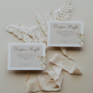 Pampas Grass Girl Clothesline Diaper Baby Shower Enclosure Card