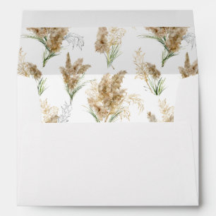 Pampas Grass & Gold Boho Envelope
