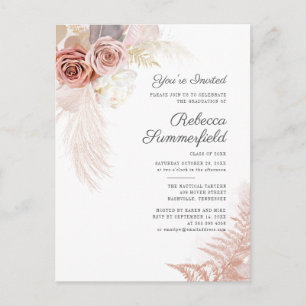Pampas Grass Graduation 2026 Invitation Postcard