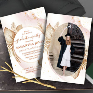 Pampas Grass Graduation Invitation