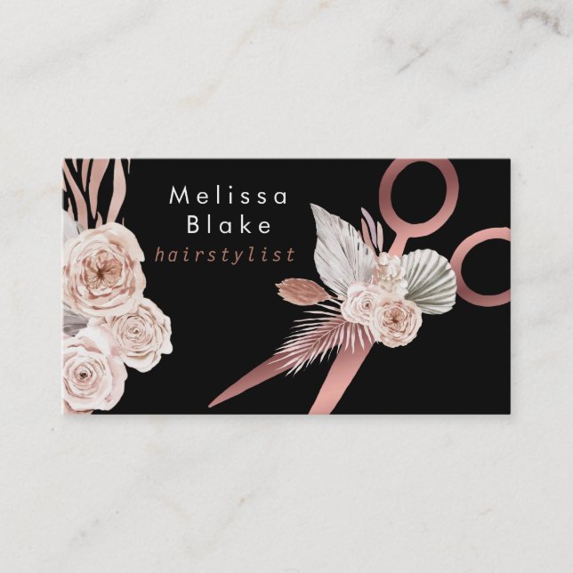 pampas grass hairstylist business card (Front)