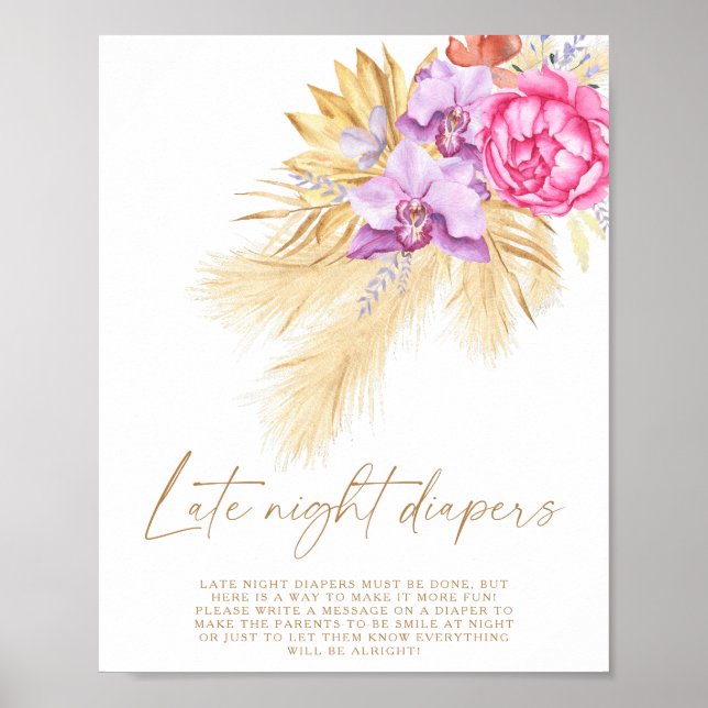 Pampas grass - Late night diapers game Poster (Front)