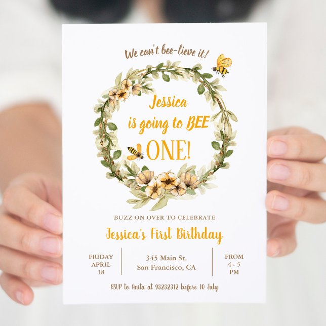  Pampas Grass Little Bunny Turning One Birthday  I Invitation (Creator Uploaded)