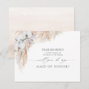 Pampas Grass Maid of Honour / Bridesmaid Proposal Invitation