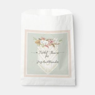 Pampas Grass Mint Blush Floral Greenery Bridal Favour Bag
