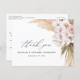 Pampas grass modern botanical bohemian wedding pos postcard