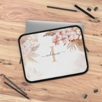 Pampas Grass Monogram Initial Name Script
