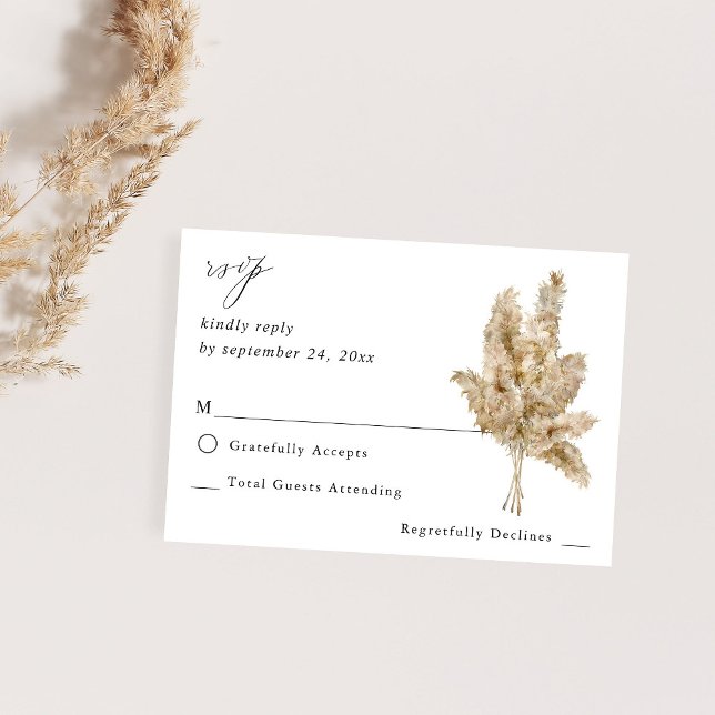 Pampas Grass no Meal RSVP Card (Creator Uploaded)