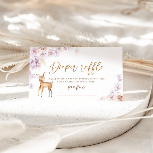 Pampas grass Oh deer diaper raffle ticket Enclosure Card (Creator Uploaded)