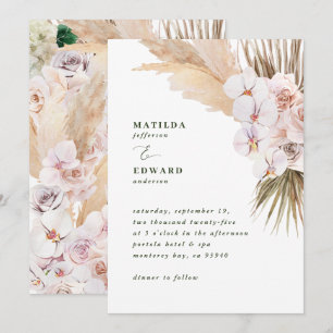 Pampas grass palm foliage orchid modern rustic