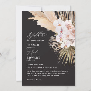 Pampas grass palm foliage orchid modern rustic