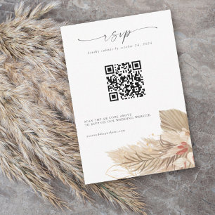 Pampas Grass Palm Watercolor RSVP Card