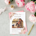 Pampas grass photo blush wedding Save the Date<br><div class="desc">A modern wedding Save the Date photo card.  Decorated with blush pink and rose gold florals and pampas grass.  Personalise and add your photo and wedding details.</div>