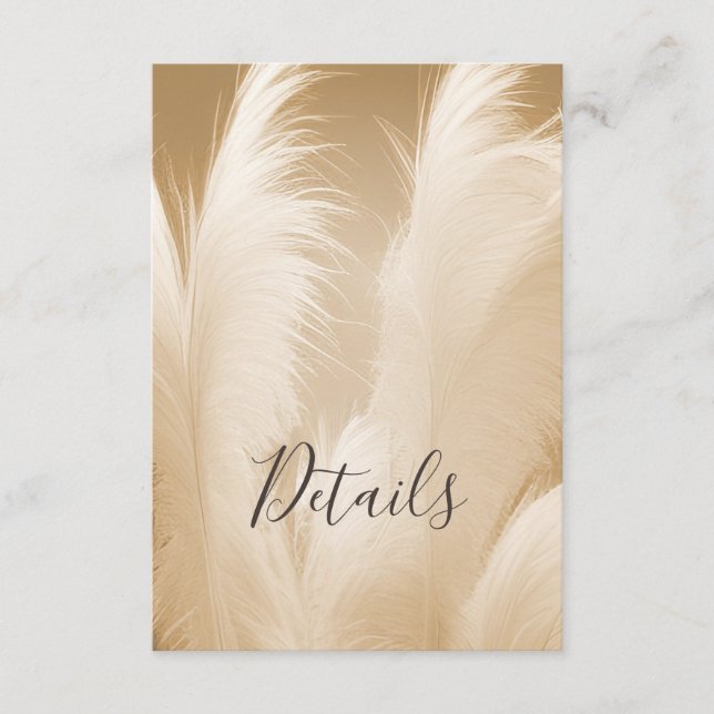 Pampas Grass Photo Boho Enclosure Card (Front)