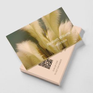 Pampas Grass Photo Interior Designer QR Code Business Card